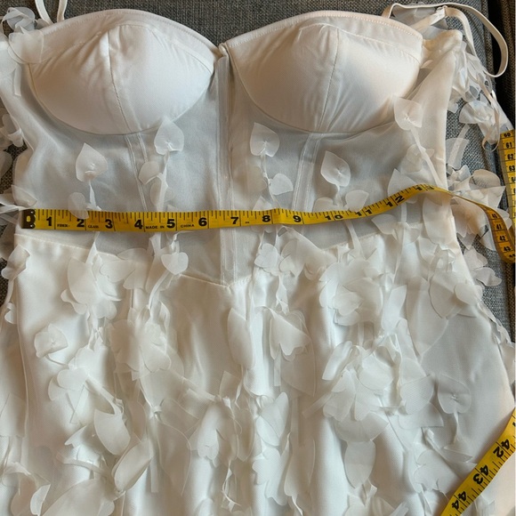 ASOS 3D luxe fringe cupped fishtail maxi dress gown in white Size 6 - Picture 11 of 15